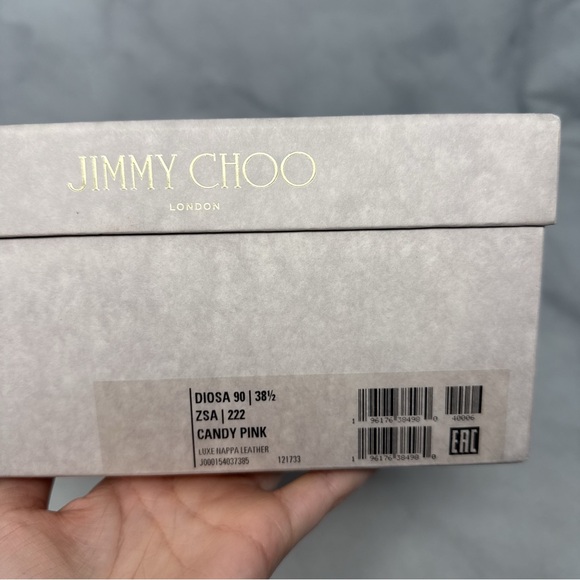 NEW Jimmy Choo Diosa Braided Square Toe Stiletto Heel Mule Sandals Pink 38.5 - Picture 11 of 14